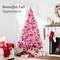 Best Choice Products Prelit Pink Artificial Christmas Tree, Snow Flocked Fir Holiday Decoration